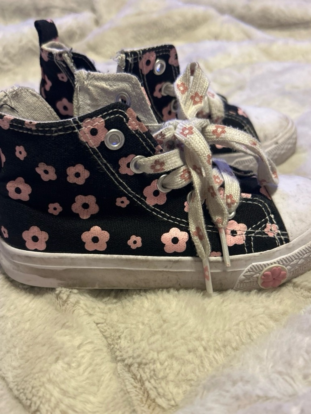 Tommy Bahama Black High-Top Sneakers with Pink Floral Print
